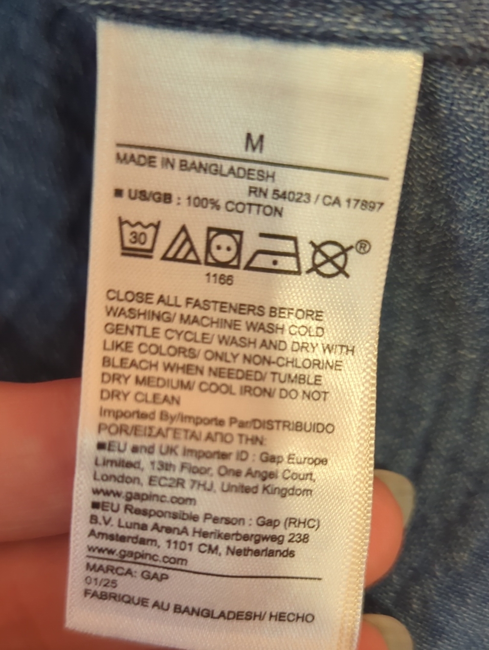 Gap Cotton Gauze Denim Shirt M - Picture 8 of 8
